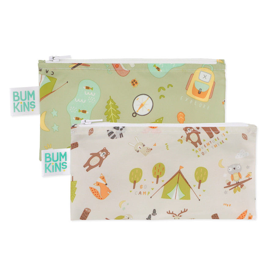 d -Bumkins - Reusable Snack Bag 2PK Small CampFriends-Gear Small Snack Bag 2Pk - Happy Campers 14292649458