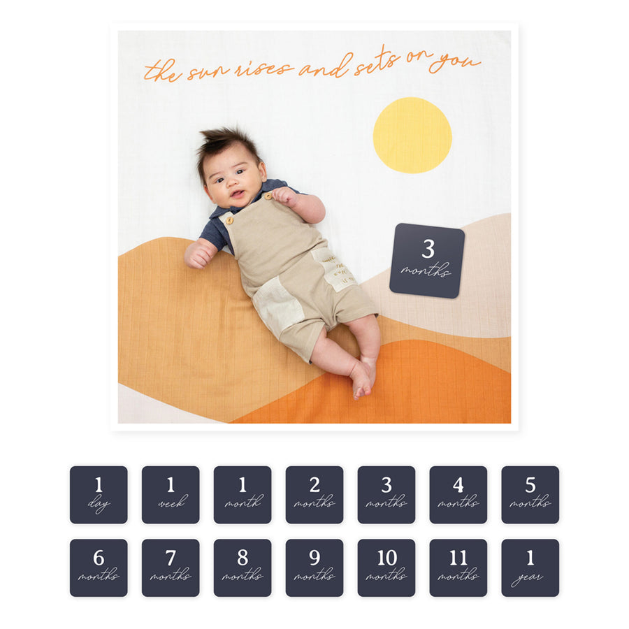 Lulujo - Baby's 1st Year Milestone Blanket - Sunrise Baby's 1st Year Milestone Blanket - Sunrise 628233455949