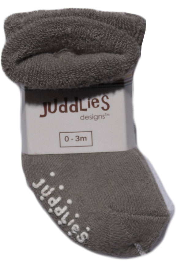 Juddlies - 2pairs Infant Socks - White + Grey 2 pack Infant Socks - Grey + White 821436005212
