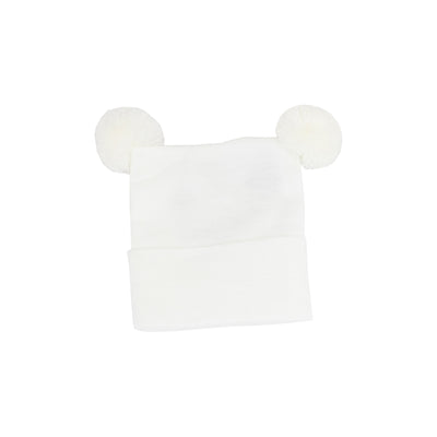 Bonnet nouveau-né - Double pompon