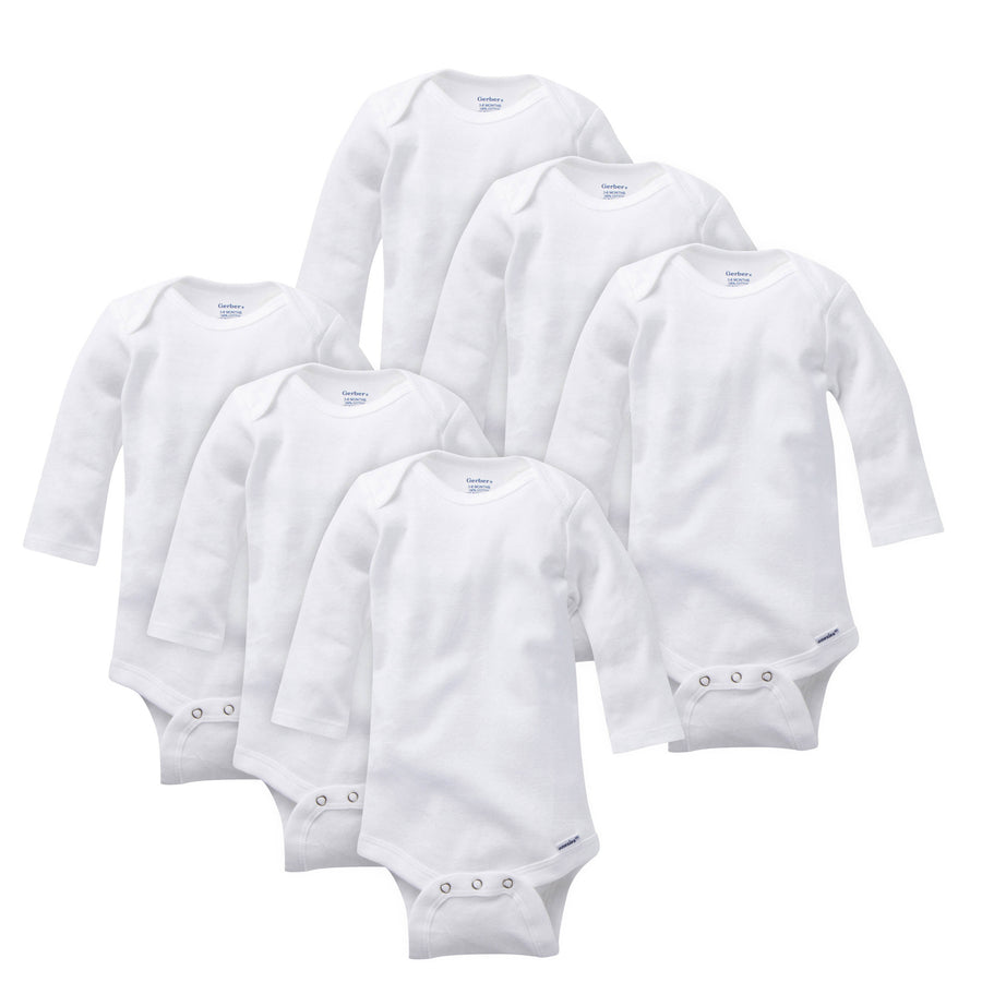 d - Gerber - 6 Pack Long Sleeve Bodysuits - White -18 Month 6-Pack Baby Neutral Long Sleeve Onesies® Bodysuits 047213239124