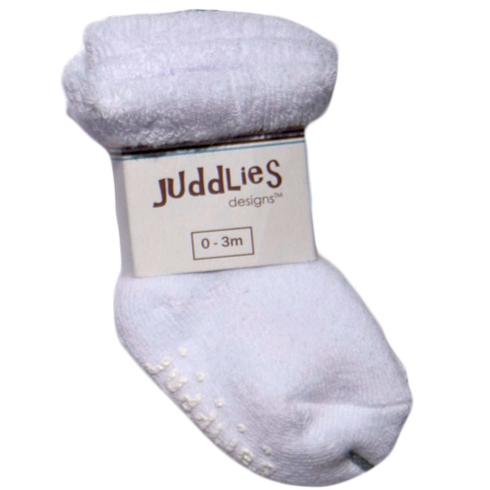 Juddlies - 2pairs Infant Socks - White + White 2 pack Infant Socks - White + White 821436005229