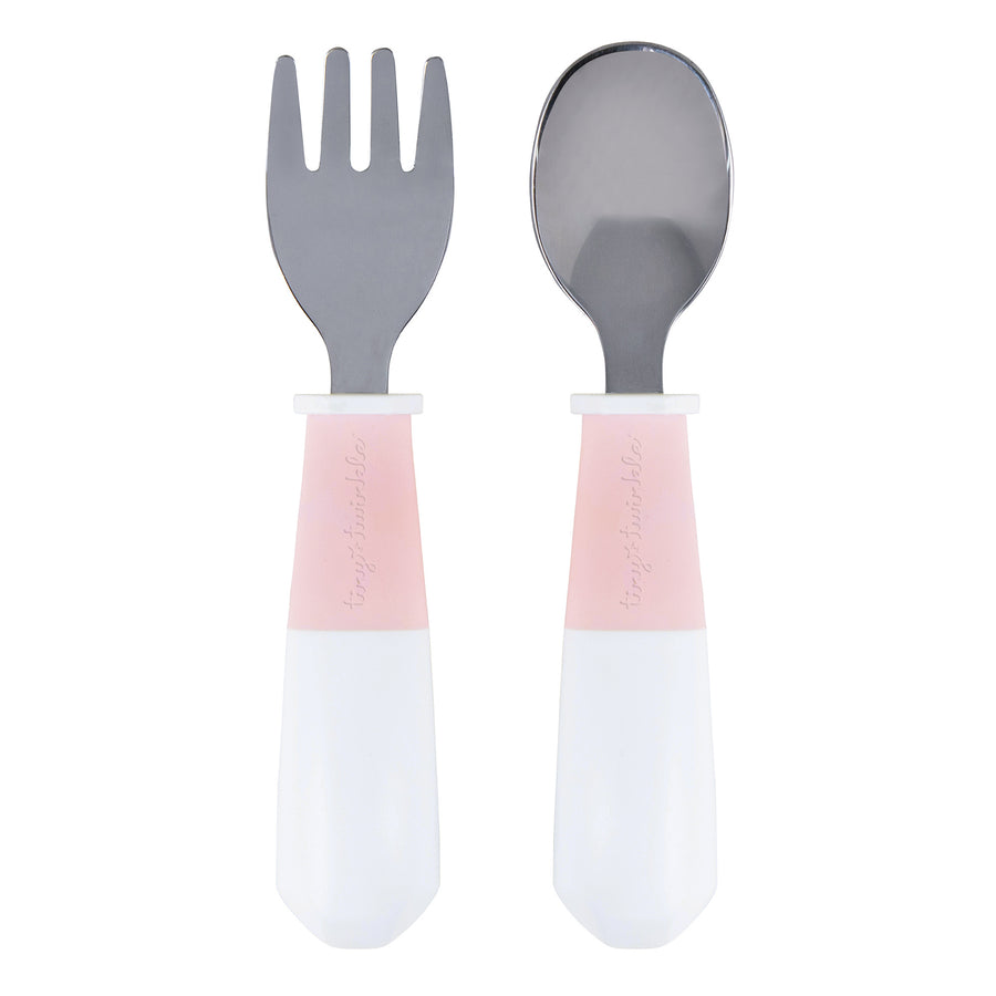 Tiny Twinkle - Stainless Steel Fork and Spoon Set - Rose Stainless Steel Fork and Spoon Set - Rose 810027530066