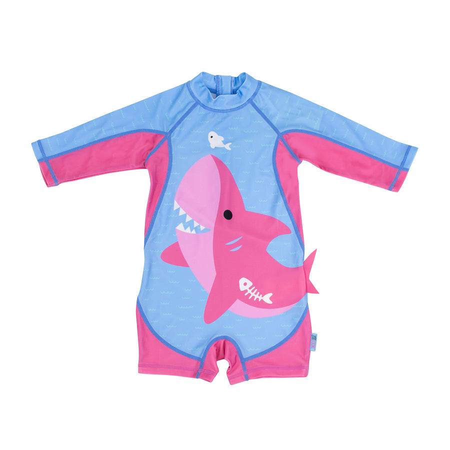ZOOCCHINI - BabyTddlr Rashguard 1Pc Swimsuit Pnk Shark 2T-3T Baby + Toddler UPF50+ Rashguard One Piece Swimsuit - Sophie the Shark 810608032880