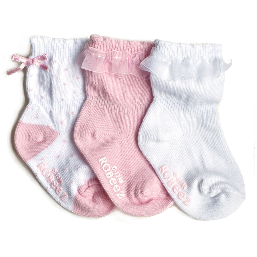 Robeez - Core - Socks - Baby Girl 3pk - 0-6M Socks Baby Girl 3pk 197166006608