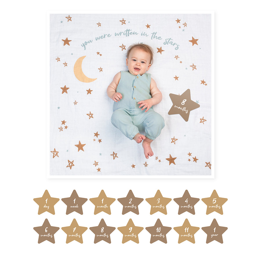Lulujo -Baby's 1st Year Milestone Blnkt Written in the Stars Baby's 1st Year Milestone Blanket - Written in the Stars 628233455956