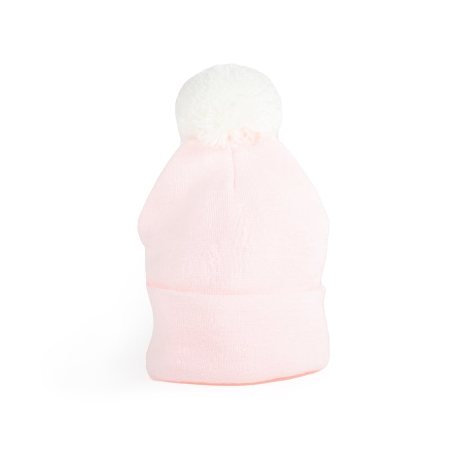 Kidcentral - Newborn Baby Knitted Hat - Single Pompom - Pink Newborn Hat - Single Pompom - Pink 808177020094