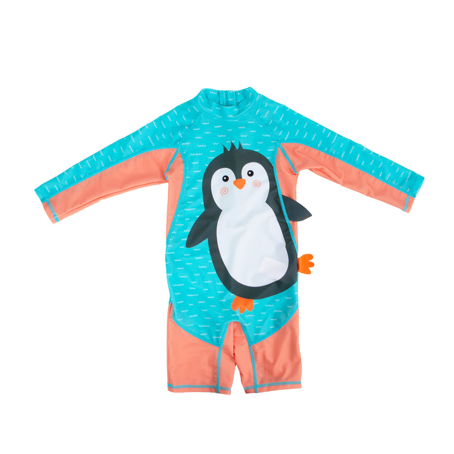 ZOOCCHINI Bby/Tddlr Rashguard 1 Pc Swimsuit Penguin 24-36M Baby + Toddler UPF50+ Rashguard One Piece Swimsuit - Penguin 810608033948