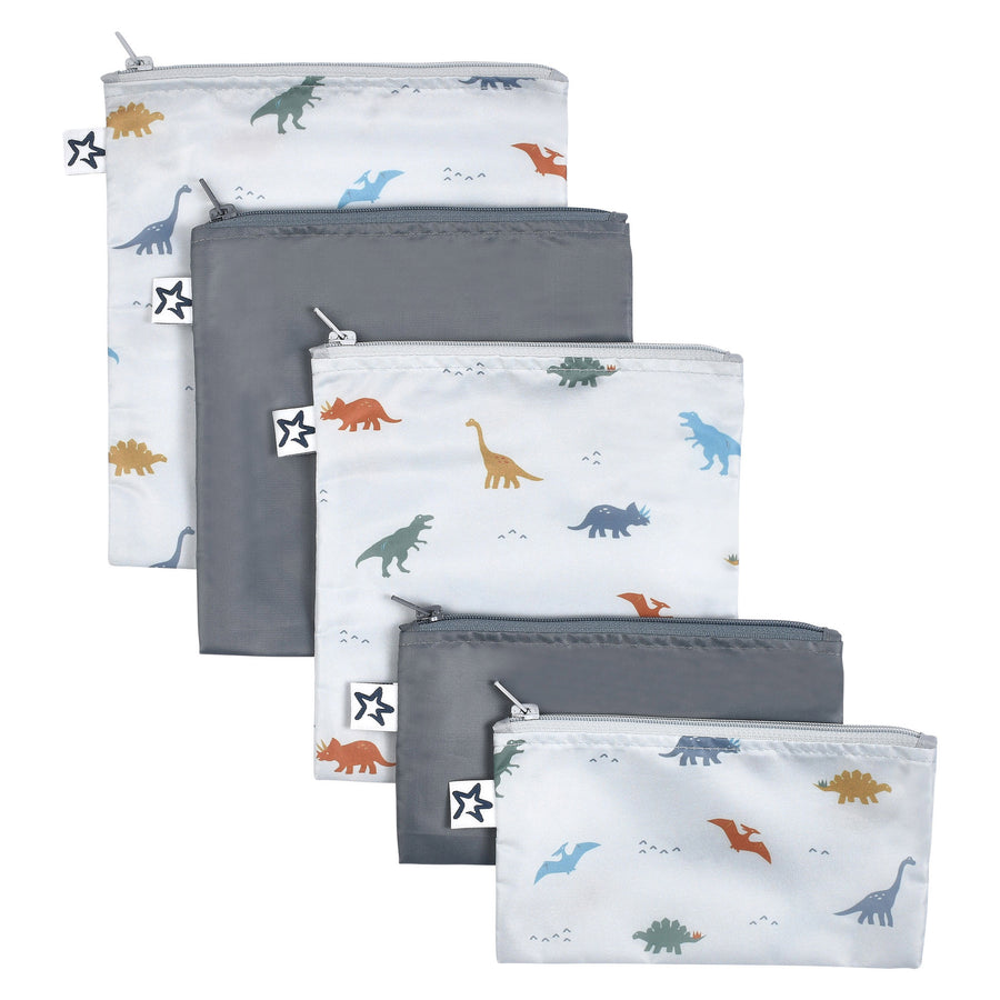 Tiny Twinkle - Snack Bag 5 Pack - Dinosaur Reusable Snack Bags 5 Pack - Dinosaur 810027534613