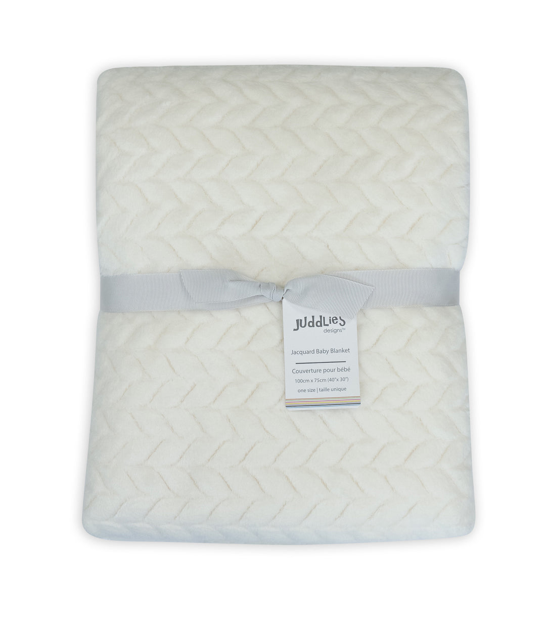 Juddlies - Jacquard Flannel Blanket - Cream Jacquard Flannel Blanket - Cream 821436011206