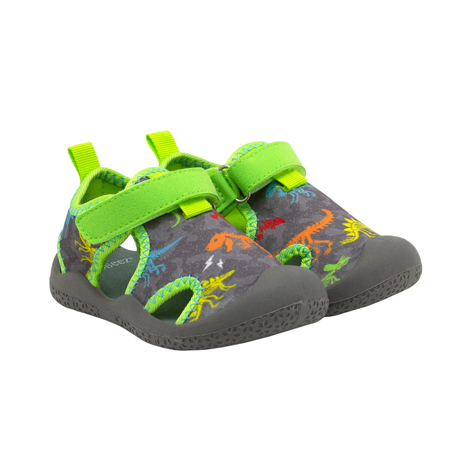 L - Robeez - S23 - Water Shoes - Dinosaurs - 6 (18-24M) Water Shoes - Dinosaurs 197166006219