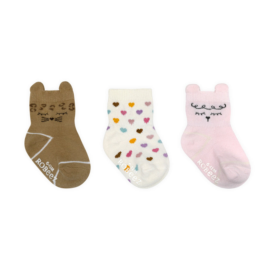 Robeez - Core - 3pk Infant Socks - Amber and Eden - 6-12M Socks - Amber and Eden 3pk 730838990630