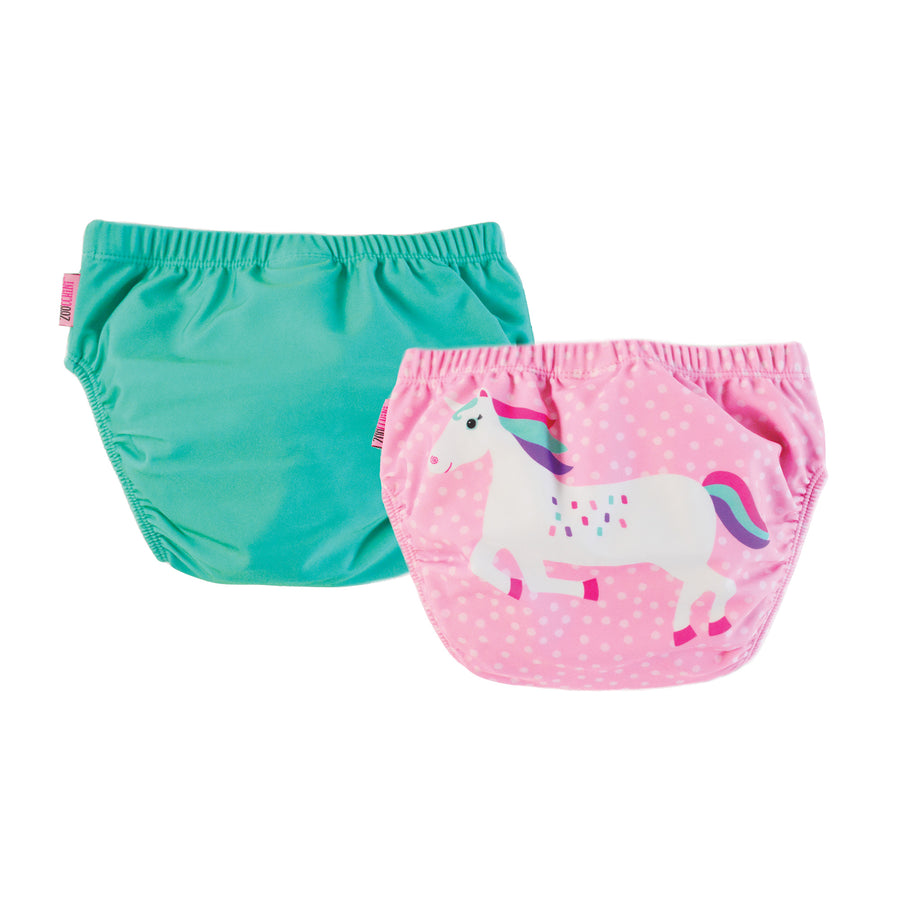 ZOOCCHINI - Knit Swim Diaper 2 Pc Set Unicorn 2T-3T Baby-Toddler Knit Swim Diaper 2 Piece Set - Unicorn 810608034037