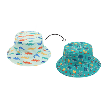 Chapeau de soleil réversible à motifs UPF50+ pour enfants
