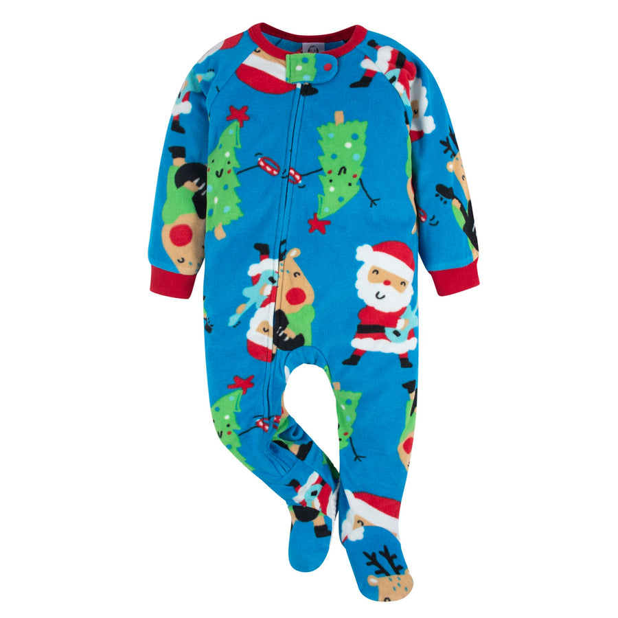 d - Gerber - 23F - 1pk Blanket Sleeper - Boy Santa - 3-6M Gerber 1-Pack Baby Boy Blanket Sleeper - Santa - Blue 013618404887