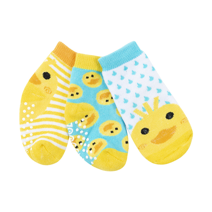 ZOOCCHINI - 3pair Comfort Terry Socks Puddles the Duck 0-24M Comfort Terry Socks Set - 3 Pair -  Puddles the Duck 0-24M 810608030701
