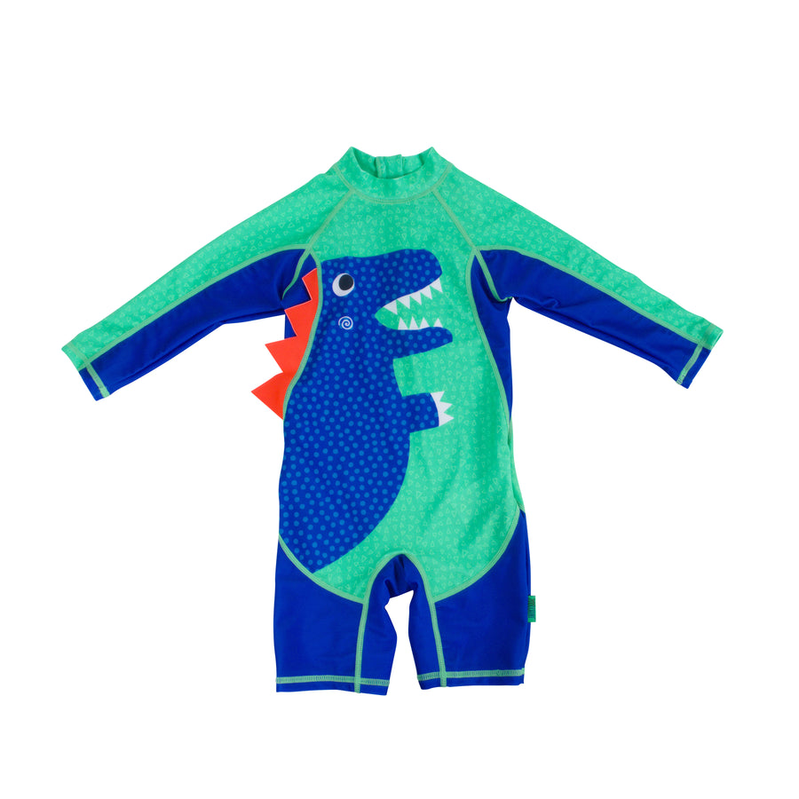ZOOCCHINI Bby/Tddlr Rashguard 1 Pc Swimsuit Dino 24-36M Baby + Toddler UPF50+ Rashguard One Piece Swimsuit - Dino 810608033917