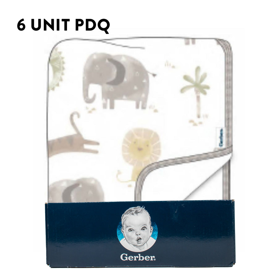 Gerber - OP2304 - 2ply Plush Blanket - Animals+Geo -PDQ (x6) 2 ply Plush Blanket - Animals+Geo - PDQ (6 Units) 013618470479