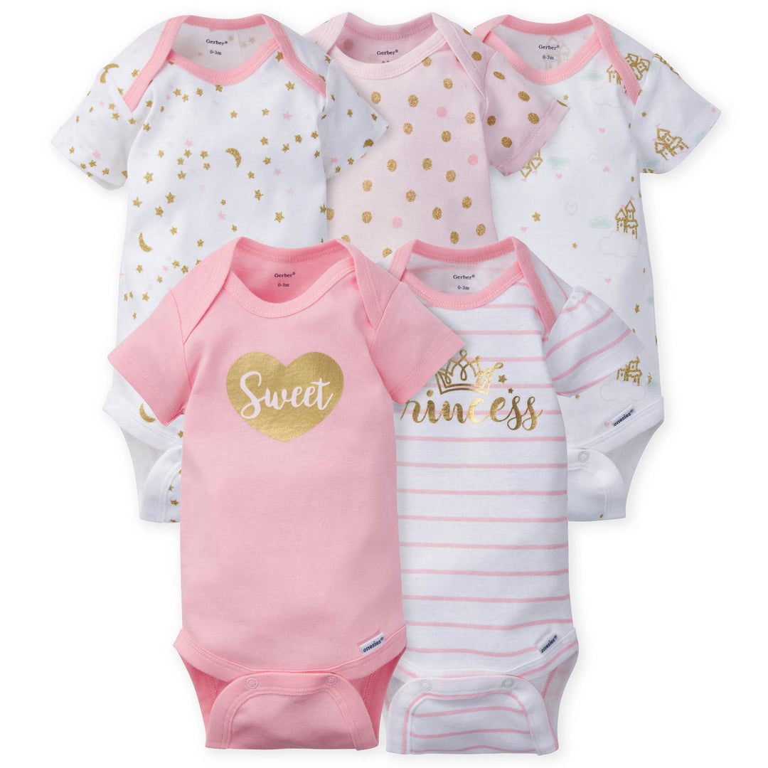 Short Sleeve Bodysuit Onesies - 5pk