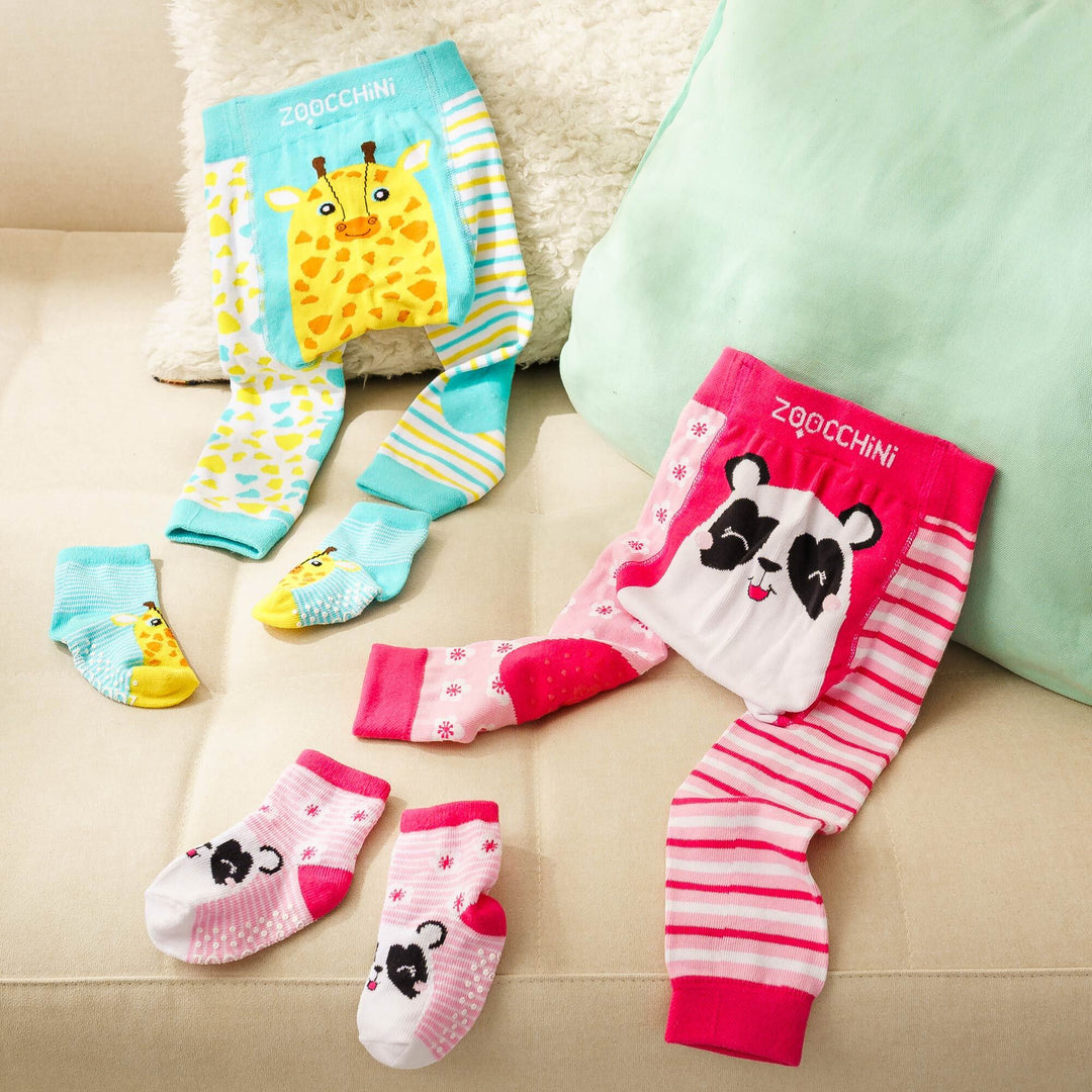 grip+easy™ Comfort Crawler Legging & Sock Set - Jaime the Giraffe