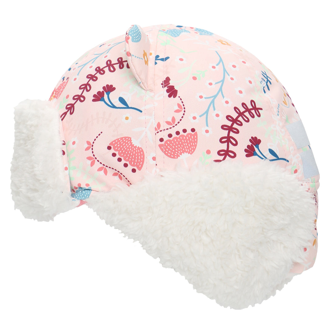 Water Repellent Trapper Hat - Floral Pink