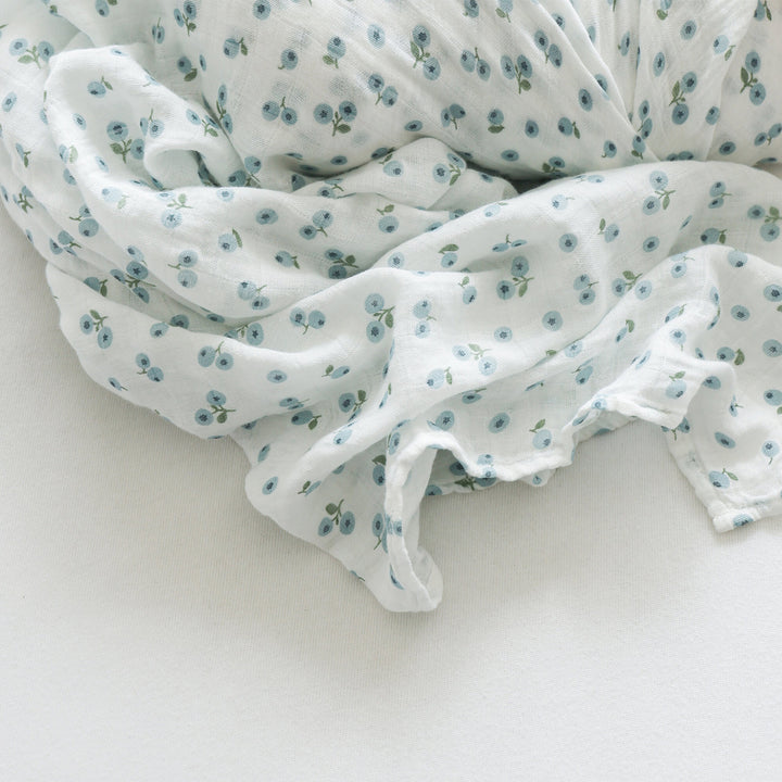 Swaddle Blanket Muslin Cotton LG- Blueberries