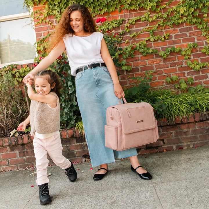 Boxy Backpack Deluxe Diaper Bag in Toffee Rose