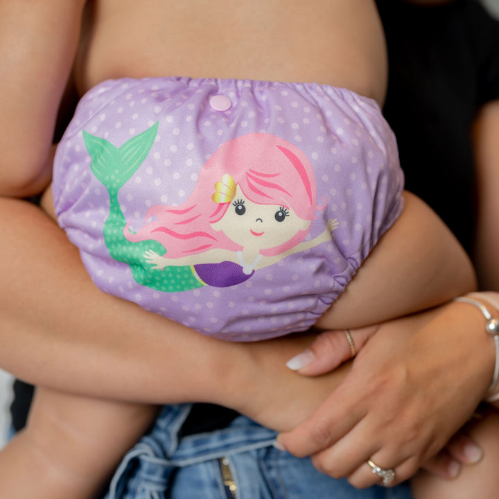 One Size Reusable Pocket Diaper with 2pk Insert - Mermaid