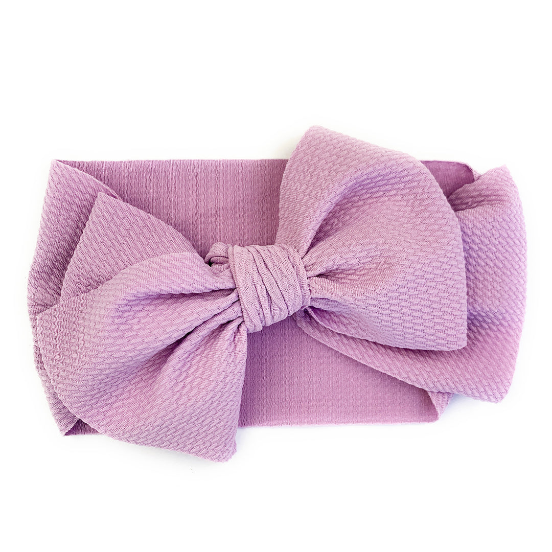 Lana Bow   Textured Headband with Giant Bow   Lavender   3M+