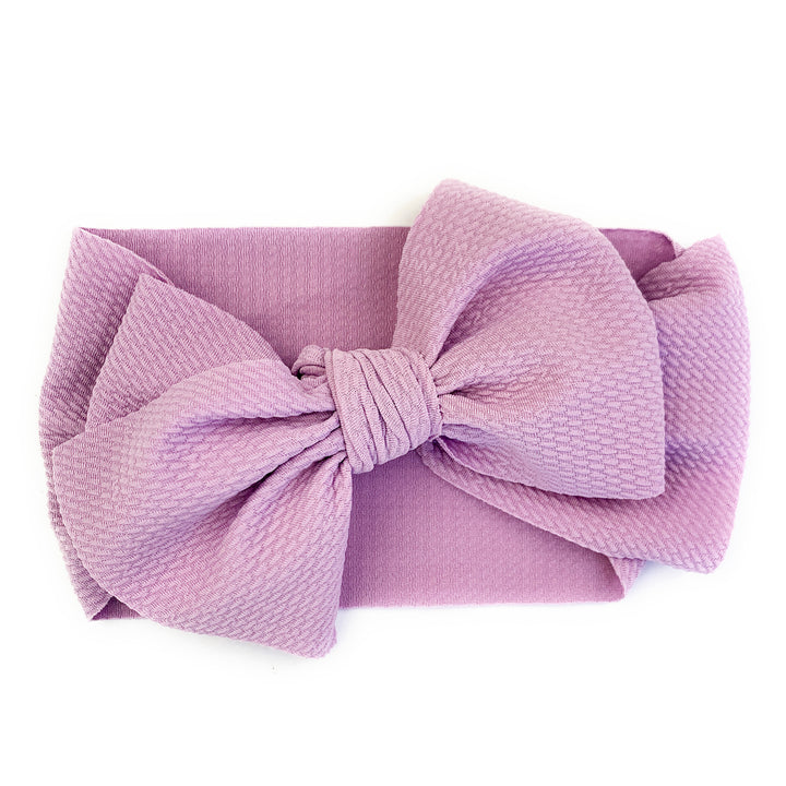 Lana Bow   Textured Headband with Giant Bow   Lavender   3M+