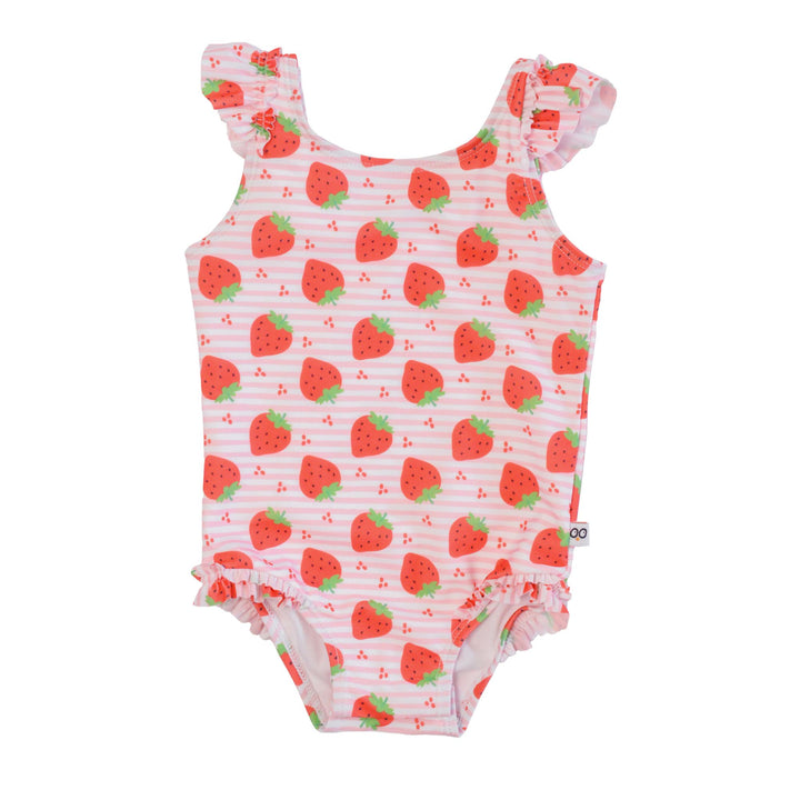 ZOOCCHINI - Baby Ruffled 1pc Swimsuit - Strawberry - 2T Baby Ruffled 1 Piece Swimsuit - Strawberry 810608035911