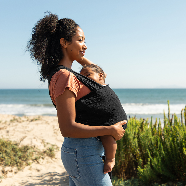 Easy-Wrap Baby Carrier in Black Eyelet