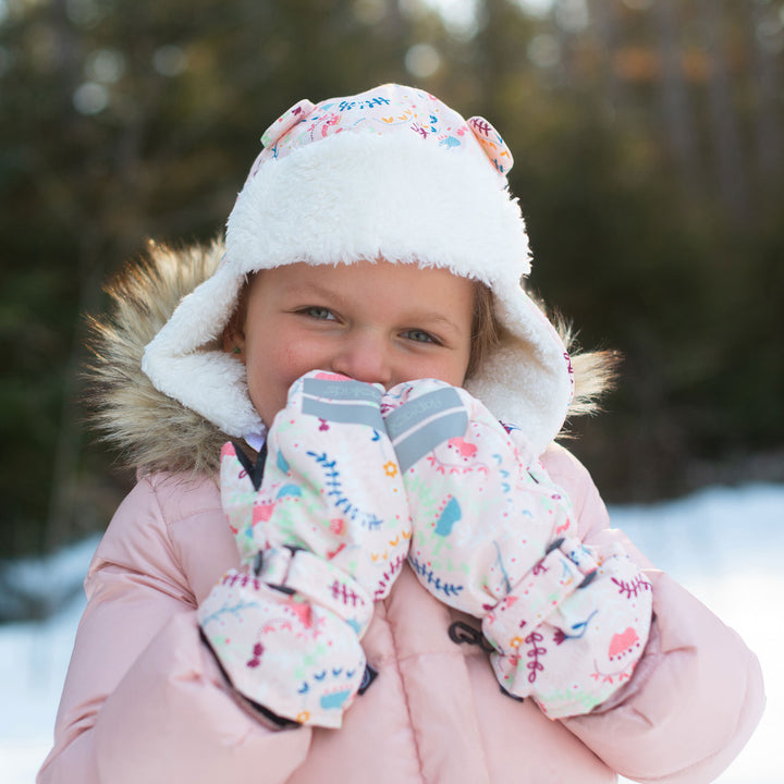 Water Repellent Trapper Hat - Floral Pink