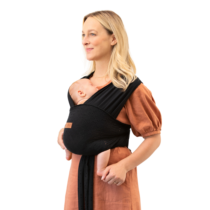 Easy-Wrap Baby Carrier in Black Eyelet