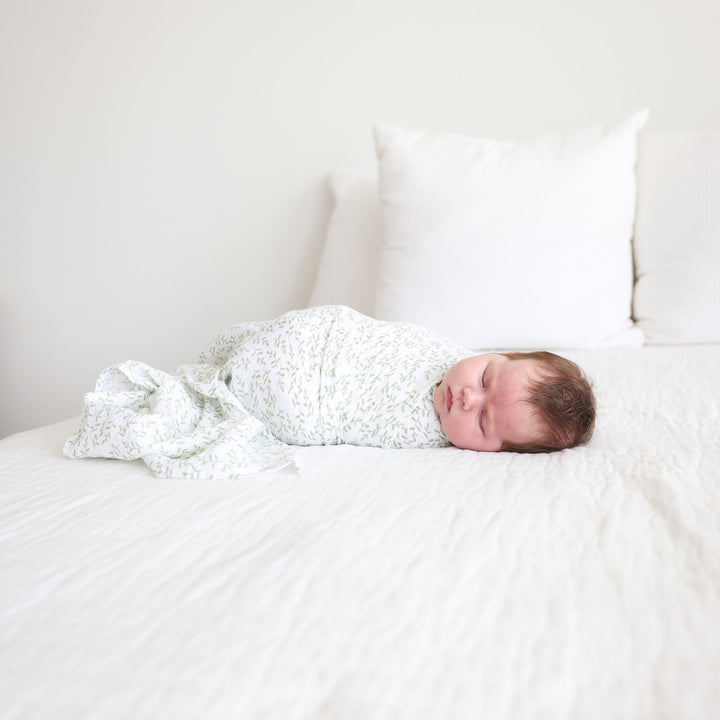 Swaddle Blanket Muslin Cotton LG- Greenery