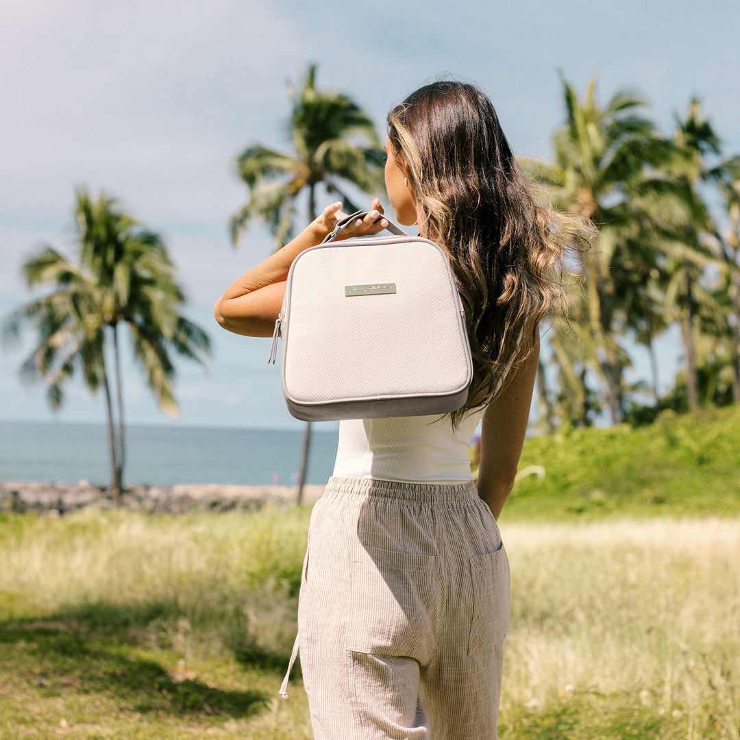 Tandem Bottle & Lunch Tote in Grey Matte Cable Stitch