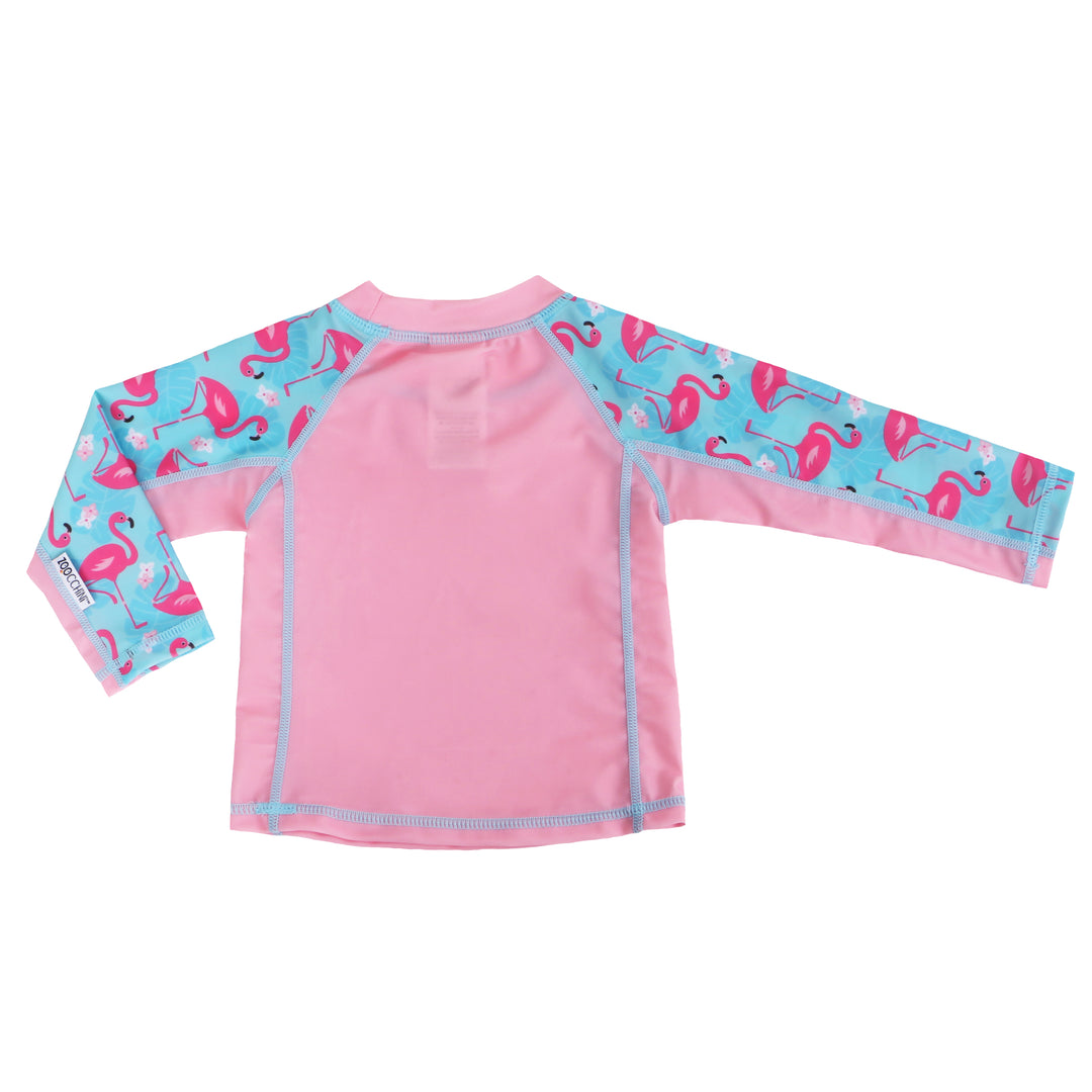 Long Sleeve Baby UPF50+ Rashguard Swim Top - Flamingo