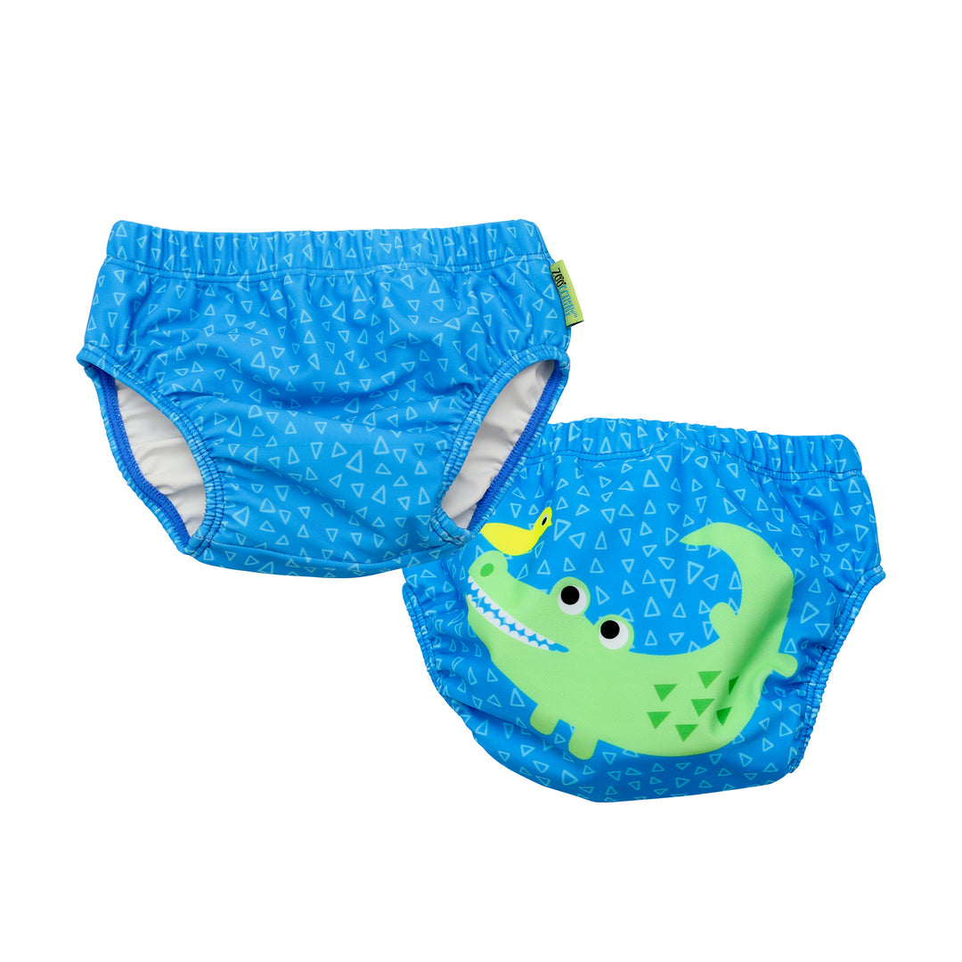 Baby-Toddler Knit Swim Diaper 2 Piece Set - Aidan the Alligator