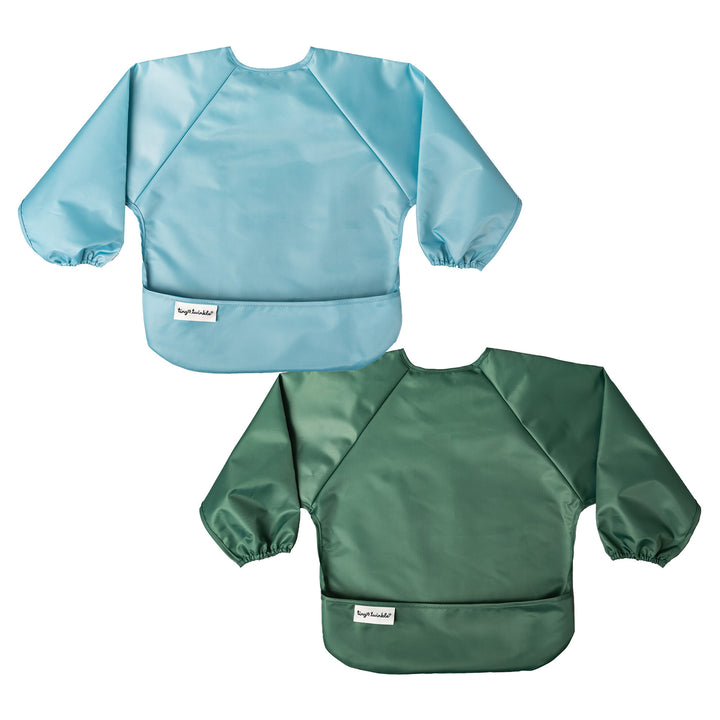 Tiny Twinkle - Full Sleeve Bib 2pk - Slate, Olive 6-24M Mess-proof Full Sleeve Bib 2 Pack - Slate, Olive 810027533012