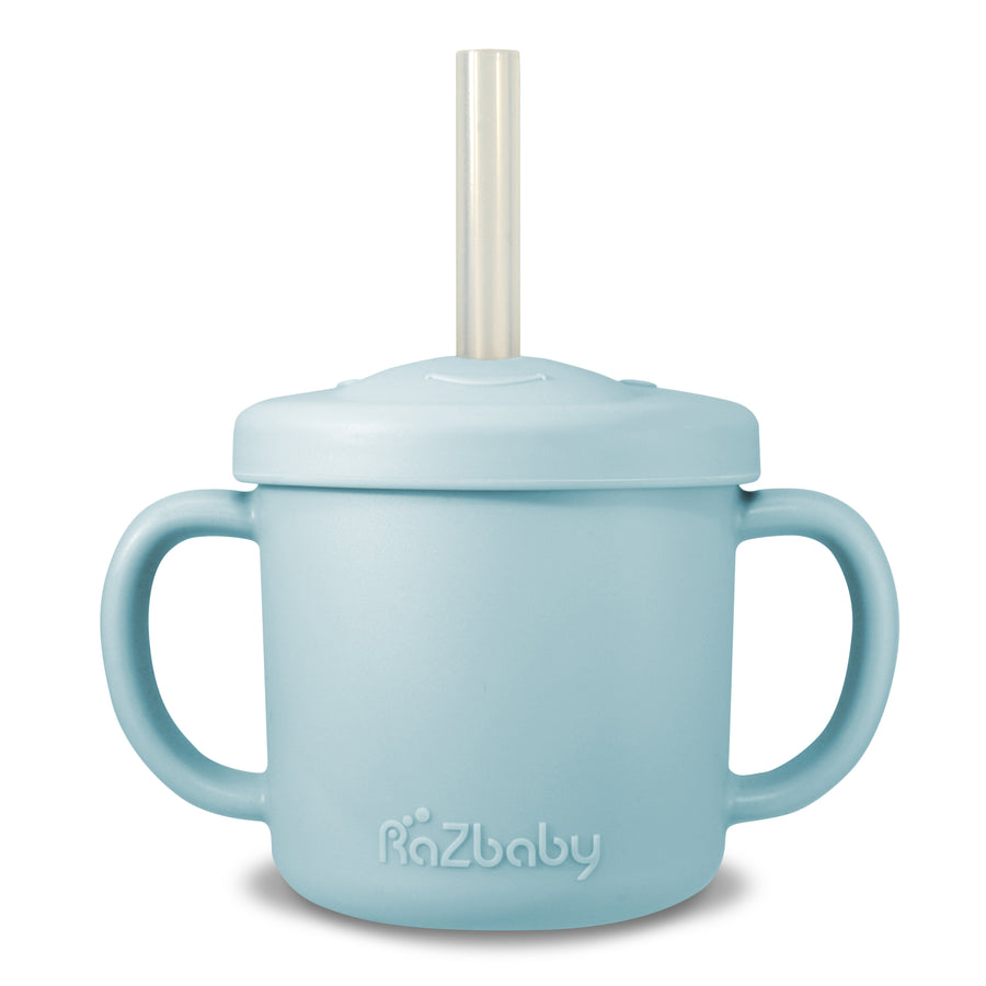 d - RaZbaby - Oso Silicone Cup + Straw - Blue Moon Oso-Cup Silicone Cup + Straw - Blue Moon 850028177600