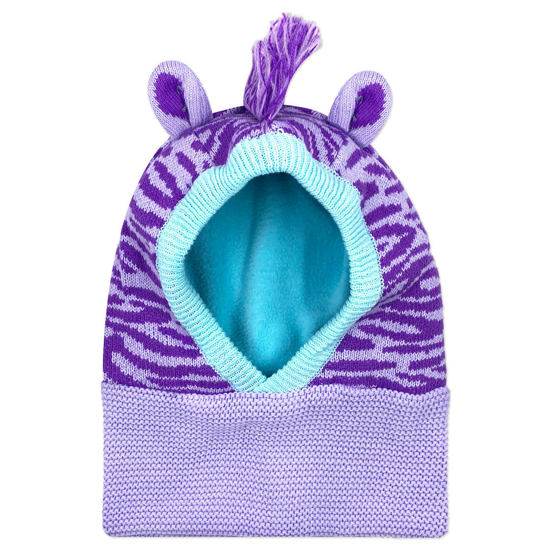 d -ZOOCCHINI -BabyTdler Knit BalaclavaHat Ziggy Zebra 12-24M BabyToddler Knit Balaclava Hat - Zebra 810608031388