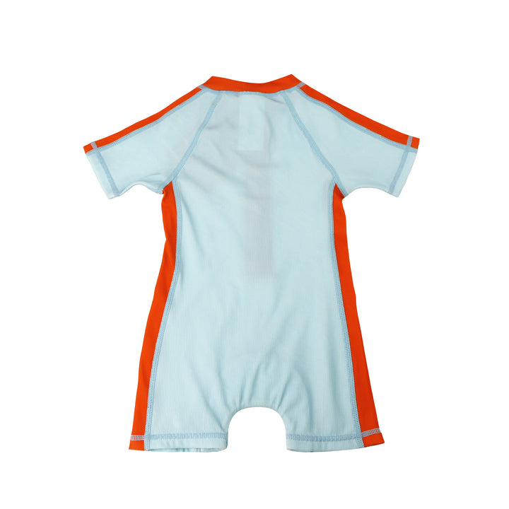 Boys Short Sleeve 1pc Solid Swimsuit