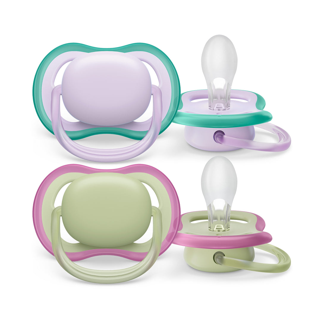 Ultra Air Pacifier - 0-6M - Fresh Lilac+Pastel Green - 2 pack