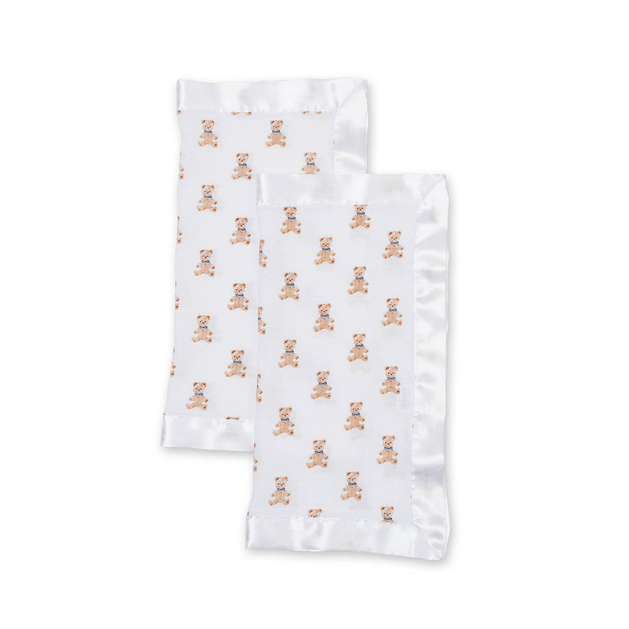 Lulujo - Security Blankets 2PK Muslin Cotton - Vintage Bear Security Blankets 2PK Muslin Cotton - Vintage Bear 628233459879