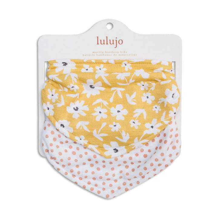 Bandana Bibs - 2 pack - Boho - Wildflowers + Dots