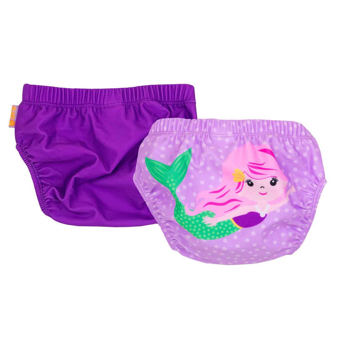 ZOOCCHINI - Knit Swim Diaper 2 Pc Set - Mermaid - 12-24M Baby-Toddler Knit Swim Diaper 2 Piece Set - Mermaid 810608032095