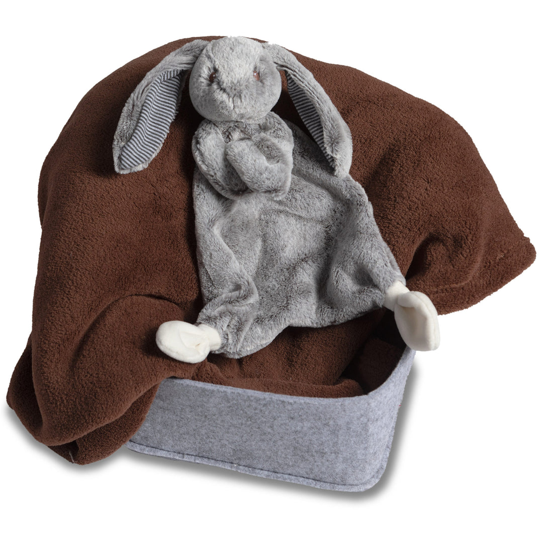 Silky Bunny Lovey - Grey - 13"