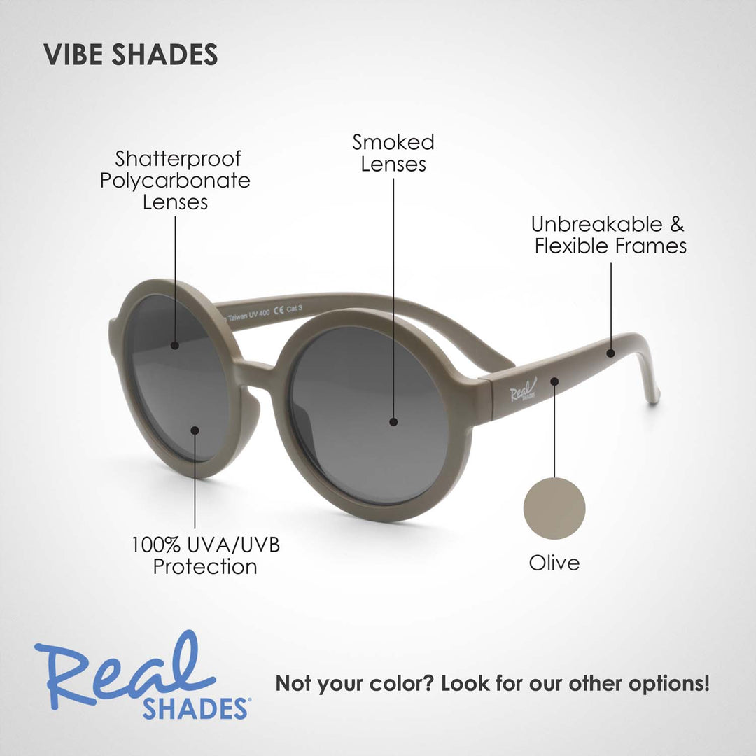 Vibe Unbreakable UV  Fashion Sunglasses, Olive