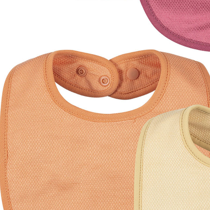 Kaffle Feeder Bibs 8 Pack - Pink Orange Beige