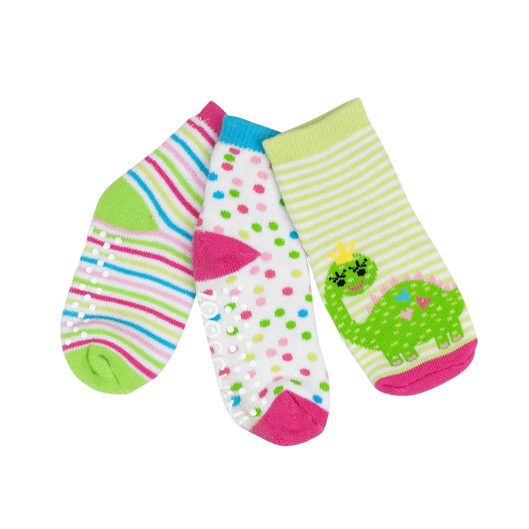 ZOOCCHINI - 3pair Comfort Terry Socks Dai Dinosaur - 0-24M Comfort Terry Socks Set - 3 Piece - Dai the Dinosaur 810608032606